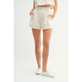 White Beach Summer Crop top Short set featuring high-waisted shorts with pockets by Trendsi