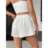 Classy White Floral High-waist Shorts - Beach Babes Beachwear - Fort Lauderdale