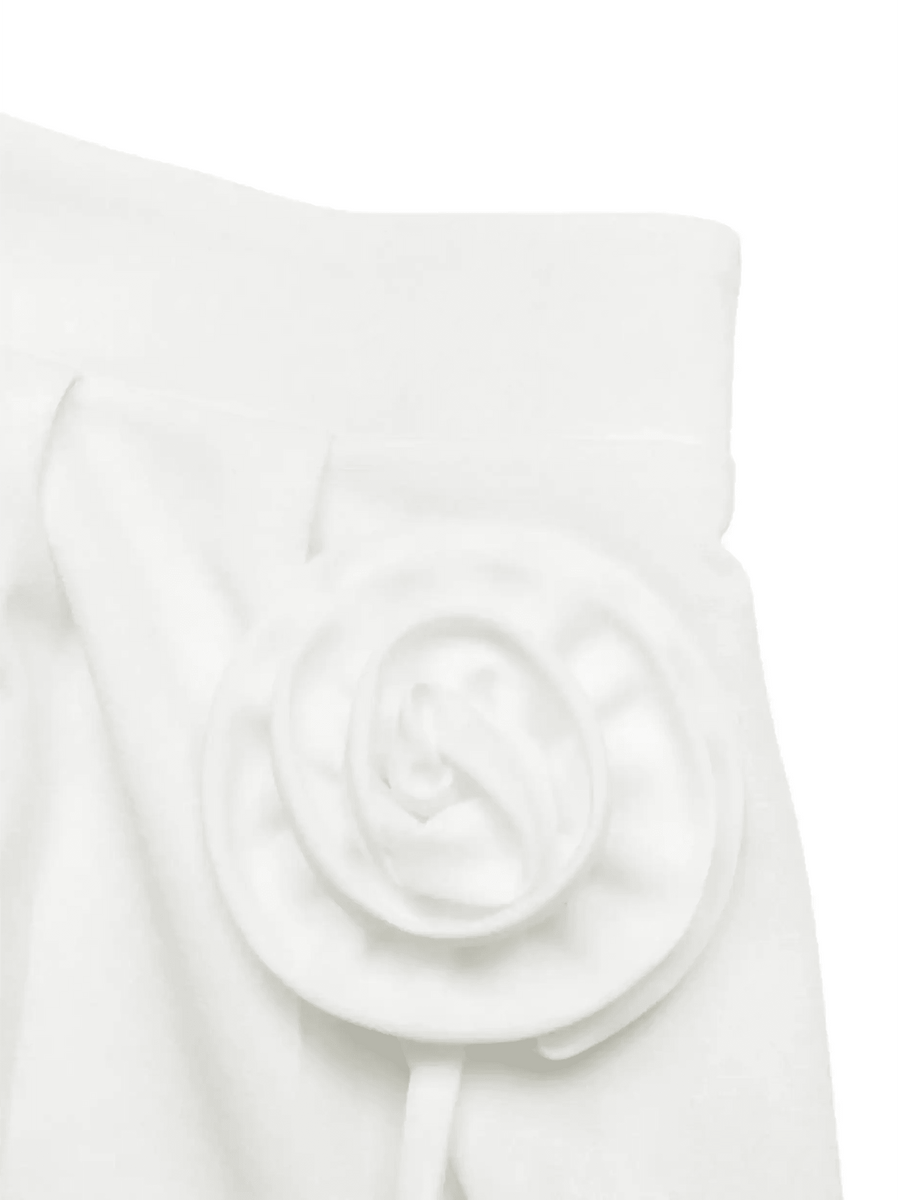 Classy White Floral High-waist Shorts - Beach Babes Beachwear - Fort Lauderdale