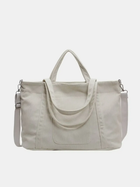 Babe Beachwear lightweight Ladies duffle bag in beige with dual handles and adjustable shoulder strap