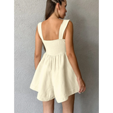 Khaki High Waisted Romper for Beach - Beach Babes Beachwear - Fort Lauderdale