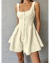 Khaki High Waisted Romper for Beach - Beach Babes Beachwear - Fort Lauderdale