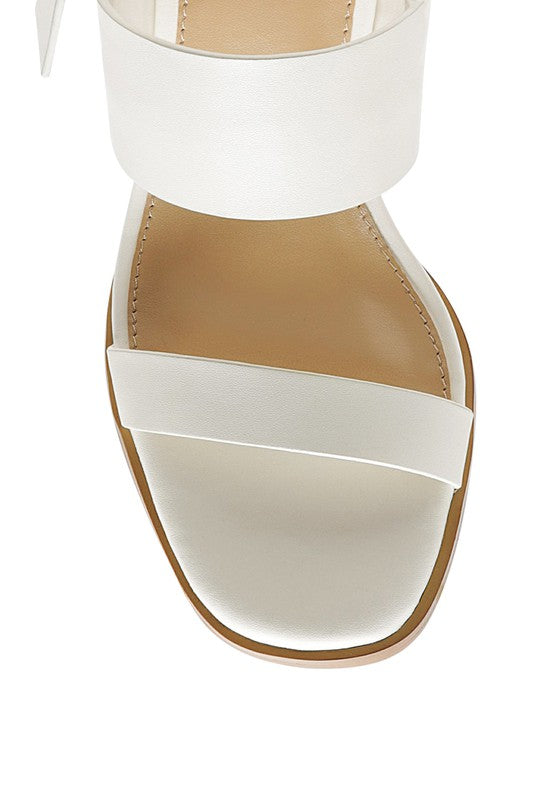 Rag Company tan slingback block heel sandals with wide front straps and cushioned footbed