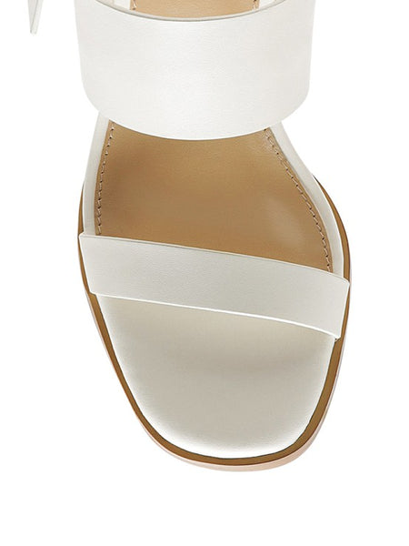 Rag Company tan slingback block heel sandals with wide front straps and cushioned footbed