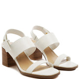 Rag Company tan slingback block heel sandals with wide straps and wooden block heels