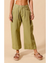 Wide Leg Chino Pants in olive green with high waist and relaxed fit