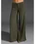 Babe Beachwear wide leg pocketed pants mid rise in olive green with large front pockets