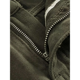 Close-up of zipper and fabric texture on Babe Beachwear wide leg pocketed pants mid rise
