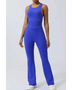 Babe Beachwear women's athletic crisscross jumpsuit in blue sleeveless activewear for fitness