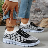 Trendsi women's breathable beach sneakers in black and white with flexible sole and mesh design