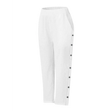 Babe Beachwaer women's casual white vacation pants with side button details and elastic waistband