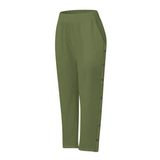 Olive green pants with button detailing on sides by Babe Beachwear for women's casual white vacation pants