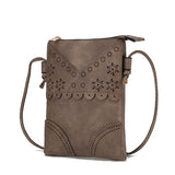 MKF Collection by Mia K women's crossbody beach bag in brown with floral cutout design