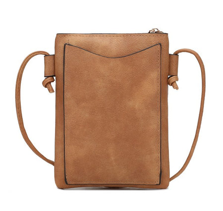 MKF Collection by Mia K brown women's crossbody beach bag with front pocket and adjustable strap