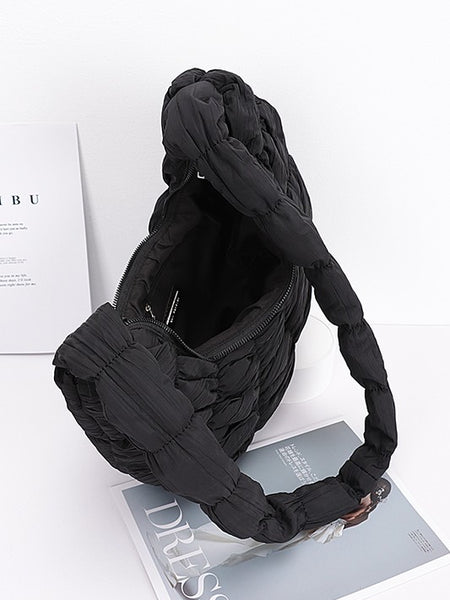 Black Babe Beachwear women's puffer hobo bag with padded strap and spacious interior