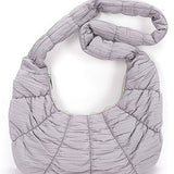 Babe Beachwear women's puffer hobo bag in light gray with quilted design and padded strap