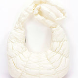 Babe Beachwear women's puffer hobo bag in white with soft quilted texture and padded strap