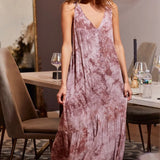 Trendsi women's resort wear dress maxi with sleeveless design and soft pink tie-dye pattern