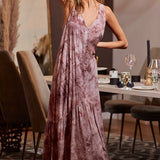 Trendsi women's resort wear dress in a sleeveless mauve maxi style with button details