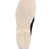 Sole view of Rag Company women's suede loafers showing beige textured non-slip outsole