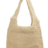 Babe Beachwaer woven boho summer bag in natural beige with a soft, textured knit design