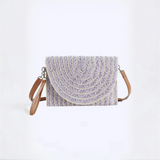 Babe Beachwear lavender textured bag with brown strap perfect resort wear accessories for women