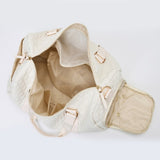 Babe Beachwaer Zahra carry on overnight bag in cream color open showing spacious interior and compartments